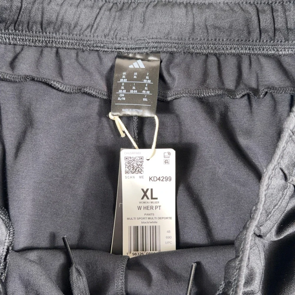 Adidas W HER PT Wide Leg Loose Fit Track‎ Pants XL Black White Stripes NWT Mens
